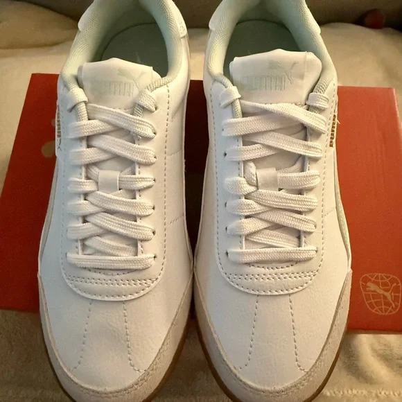Puma Turino White and Mint Sneakers - Picture 3 of 6